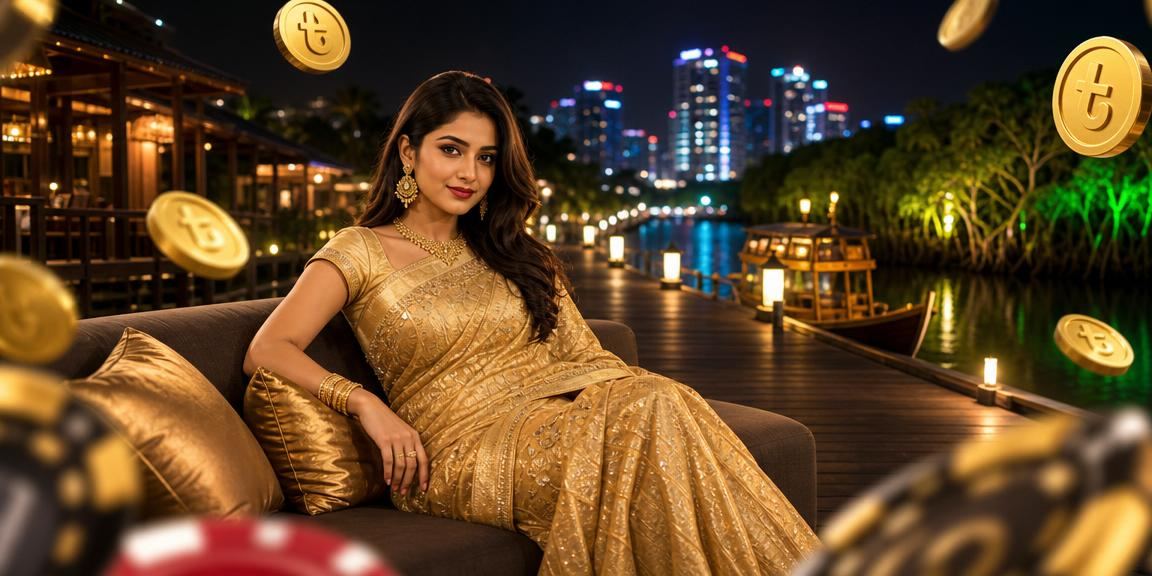 খুলনায় শাড়ি পরিহিত একজন ব্যবহারকারী নিরাপদে bd18 ক্যাসিনো অ্যাপ ব্যবহার করছেন